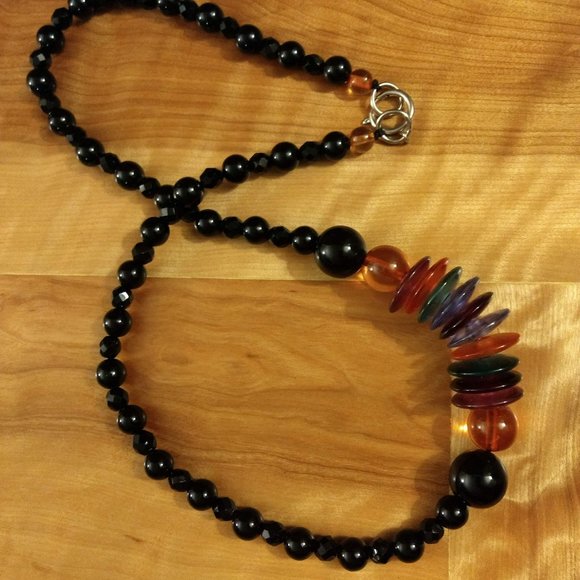 Long Multicolour Beaded Necklace - Picture 1 of 3